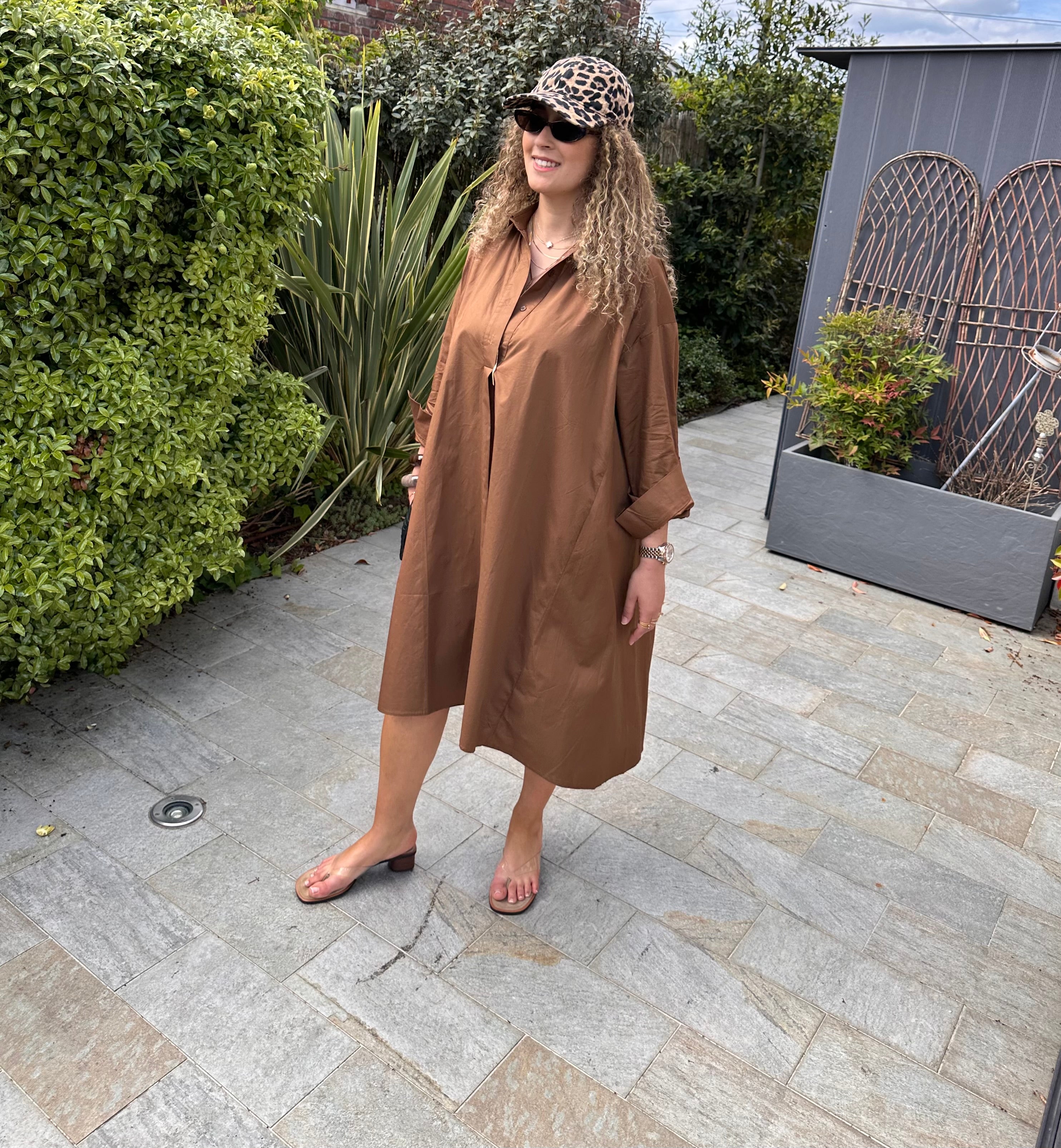 Robe chemise marron