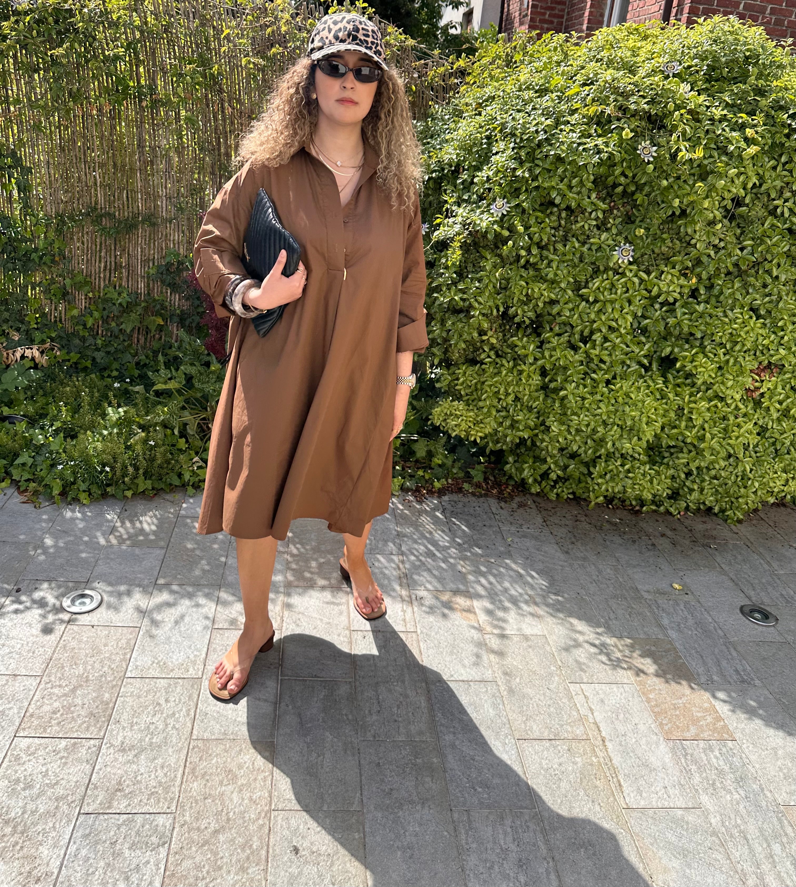 Robe chemise marron