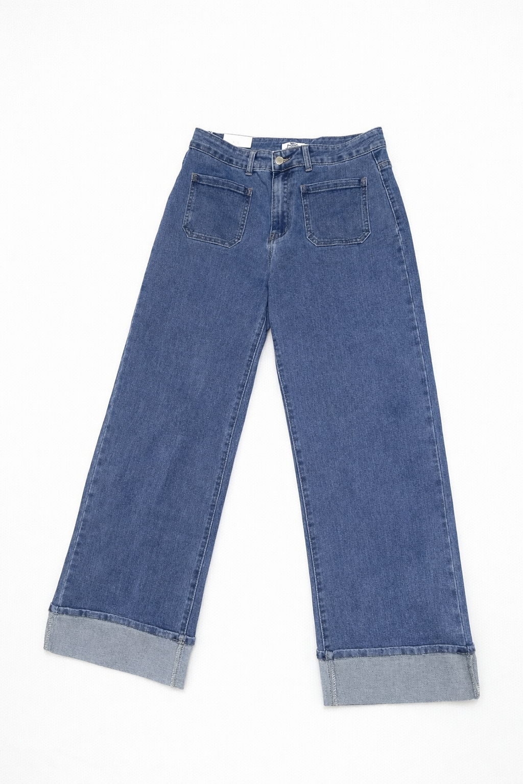 Jean wide leg à revers