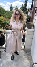 Robe style trench greige