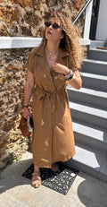 Robe style trench camel